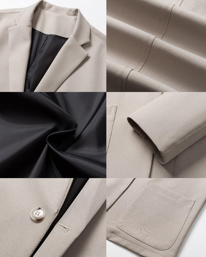 M-5XL Men's Casual Suit Jacket Wide Leg Pants Two-Piece Set-Excluding Inner T-Shirt