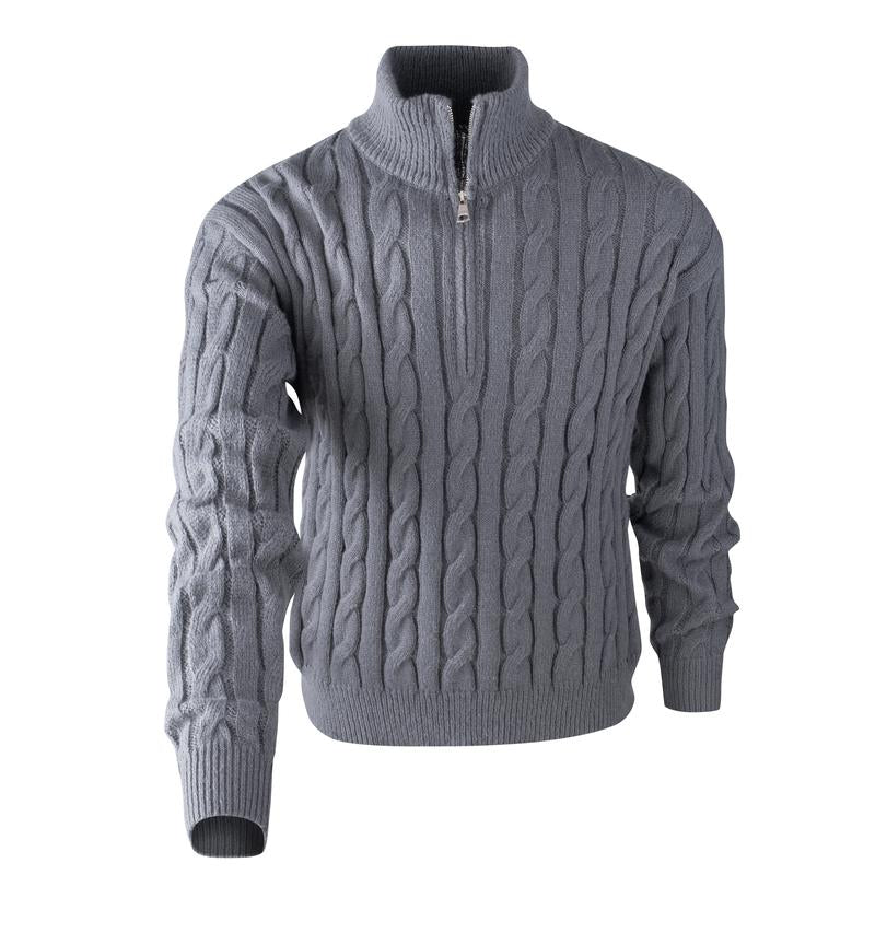 🔥Christmas 50% Off Exclusive ✨Men's solid color zipper sweater, fashionable knit long sleeved