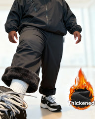 Big & Tall Men's Waterproof Charge Soft Shell Thickened Loose Straight Leg Pants M-5XL