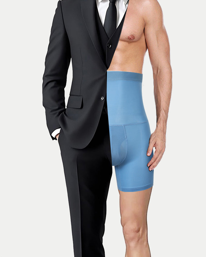 L-5XL,[High-Waist Sports Boxer Briefs] Waist Support,Tummy Control, Extended Length,Boxer Trunks for Plus-Size Men