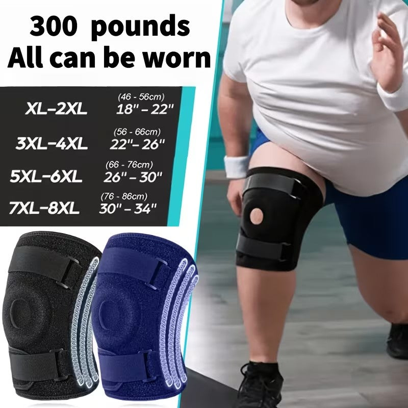 Plus Size Knee Braces for Man and Women, Extra Size Large Size Adjustable Knee Support with Side Stabilizers for Fit Women & Men