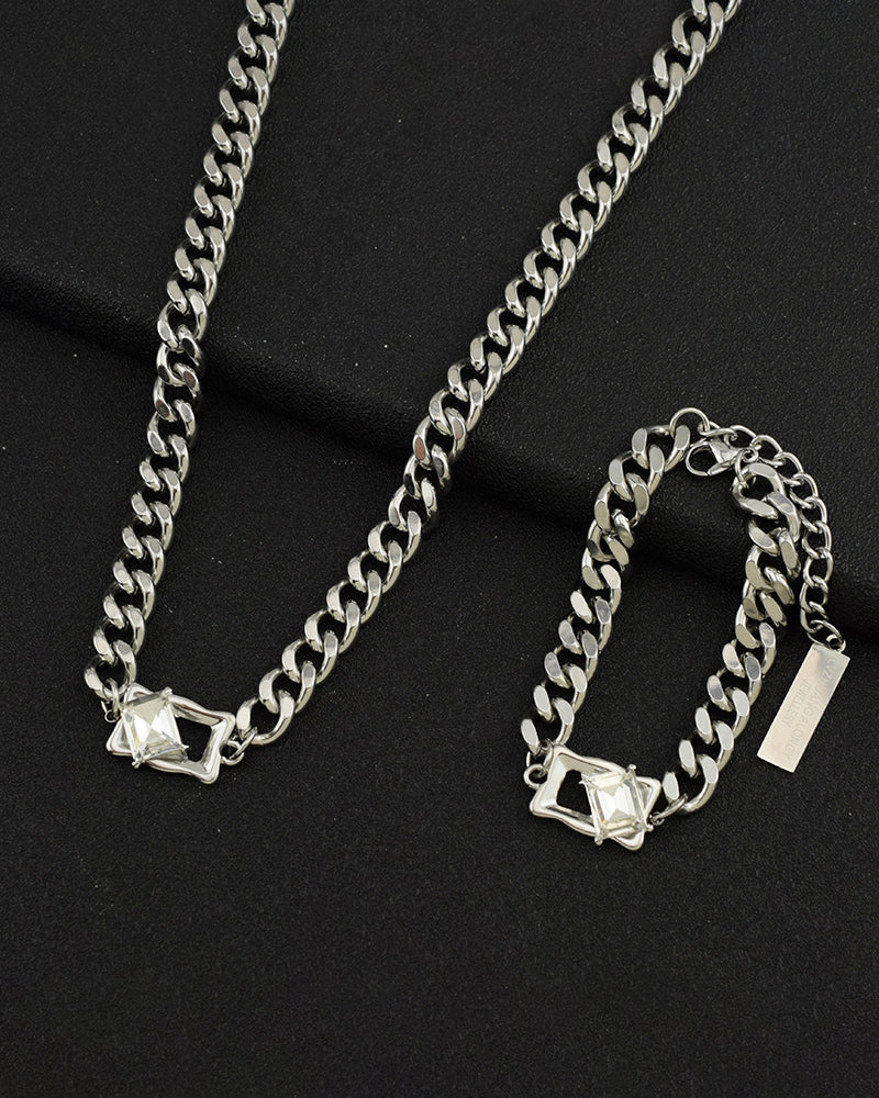 Minimalist Personalized Necklace and Bracelet Set for Men and Women