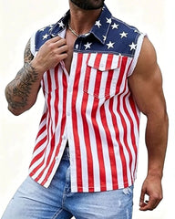American Independence Day Printed Sleeveless Tank Top