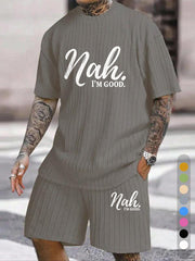 "Nah, I'm Good" Texture Large Size Casual Suit