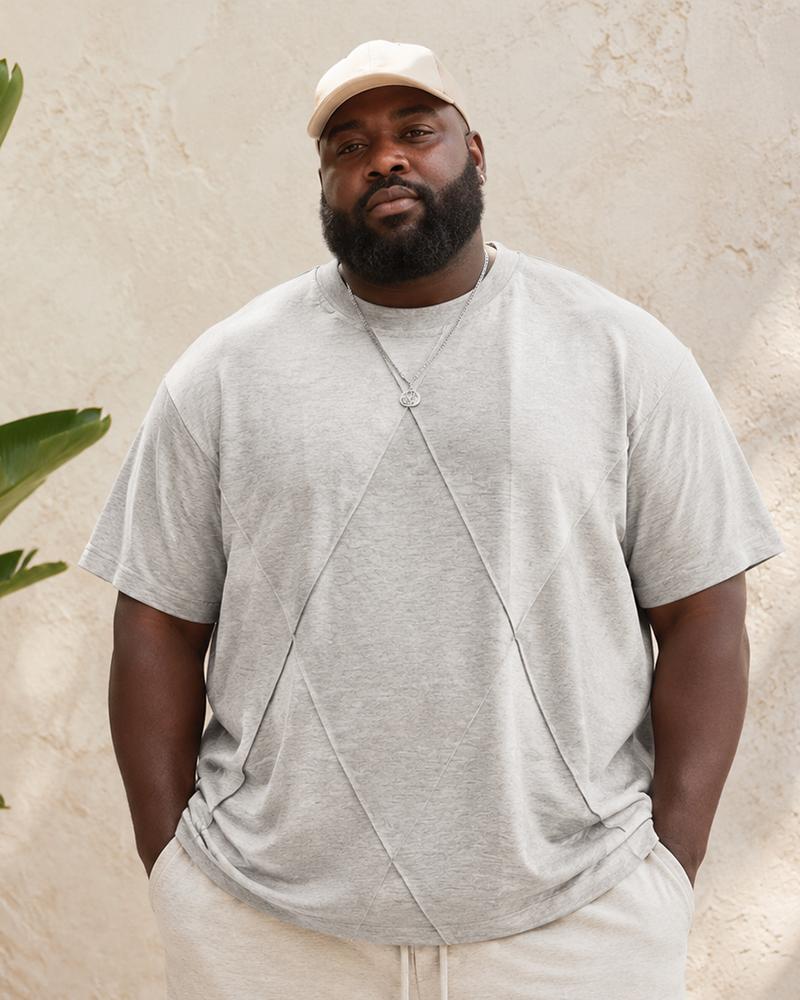 M-4XL Solid Color Deconstructed Cropped T-Shirt