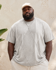 M-4XL Solid Color Deconstructed Cropped T-Shirt