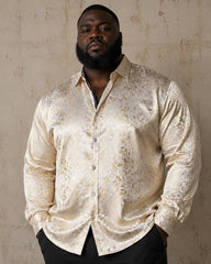 Big & Tall Men's Dark Jacquard Long Sleeve Shirt