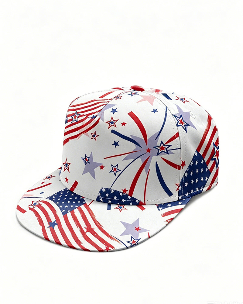 Hip Hop Hat Flag Print Flat Hat