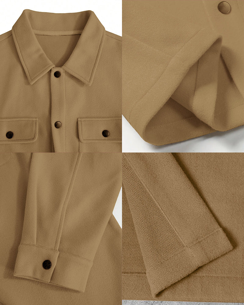 Big & Tall Men's Business Lapel Tweed Coat Jacket S-3XL