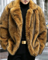Big & Tall Men's Faux Fur Casual Padded Warm Coat M-6XL