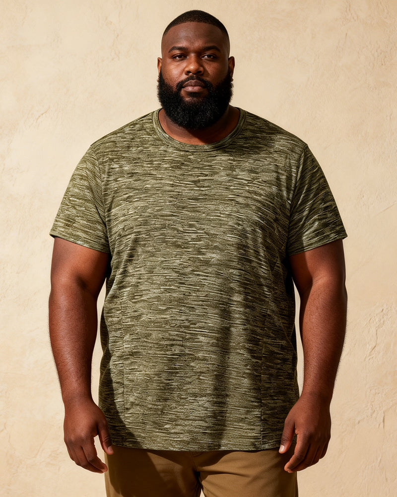 M-5XL Men's Plus Size Outdoor Crewneck Sports Tee