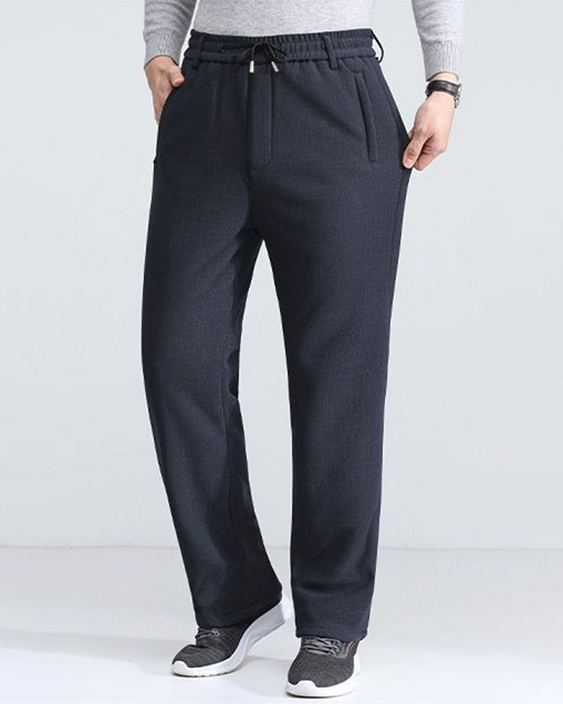 Big & Tall Men's Lambskin Elastic Waist Padded Warm Pants XL-6XL