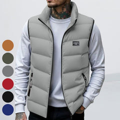 🔥Christmas 50% Off Exclusive ✨Men's Thickened Warm Sleeveless Vest - Black Full-Zip Stand Collar Ideal