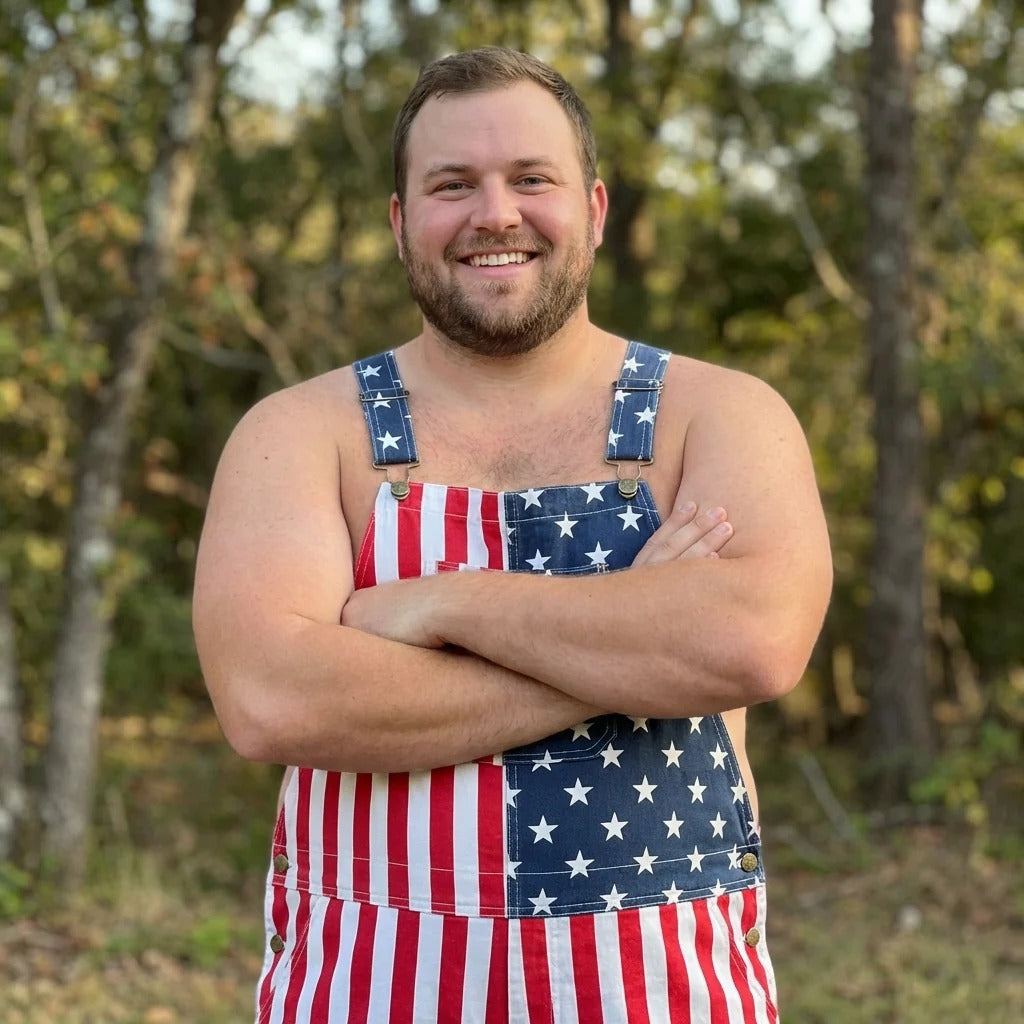 XS-5XL Independence Day Flag Couple's Suspenders