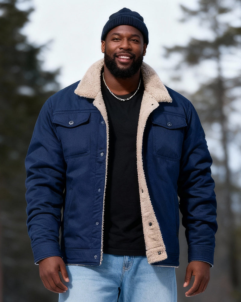 Big & Tall Men's Velvet Cuswork Casual Jacket S-5XL