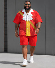Big & Tall Men's Christmas Captain Hook Peter Pan Inspired Short Sleeve Shirt Shorts Set