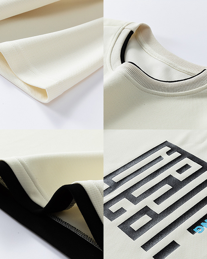 M-8XL Thin Half Sleeve Ice Silk Crewneck Tee