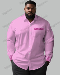 Featured Patchwork Long Sleeve Lapel Shirt Big & Tall Men's