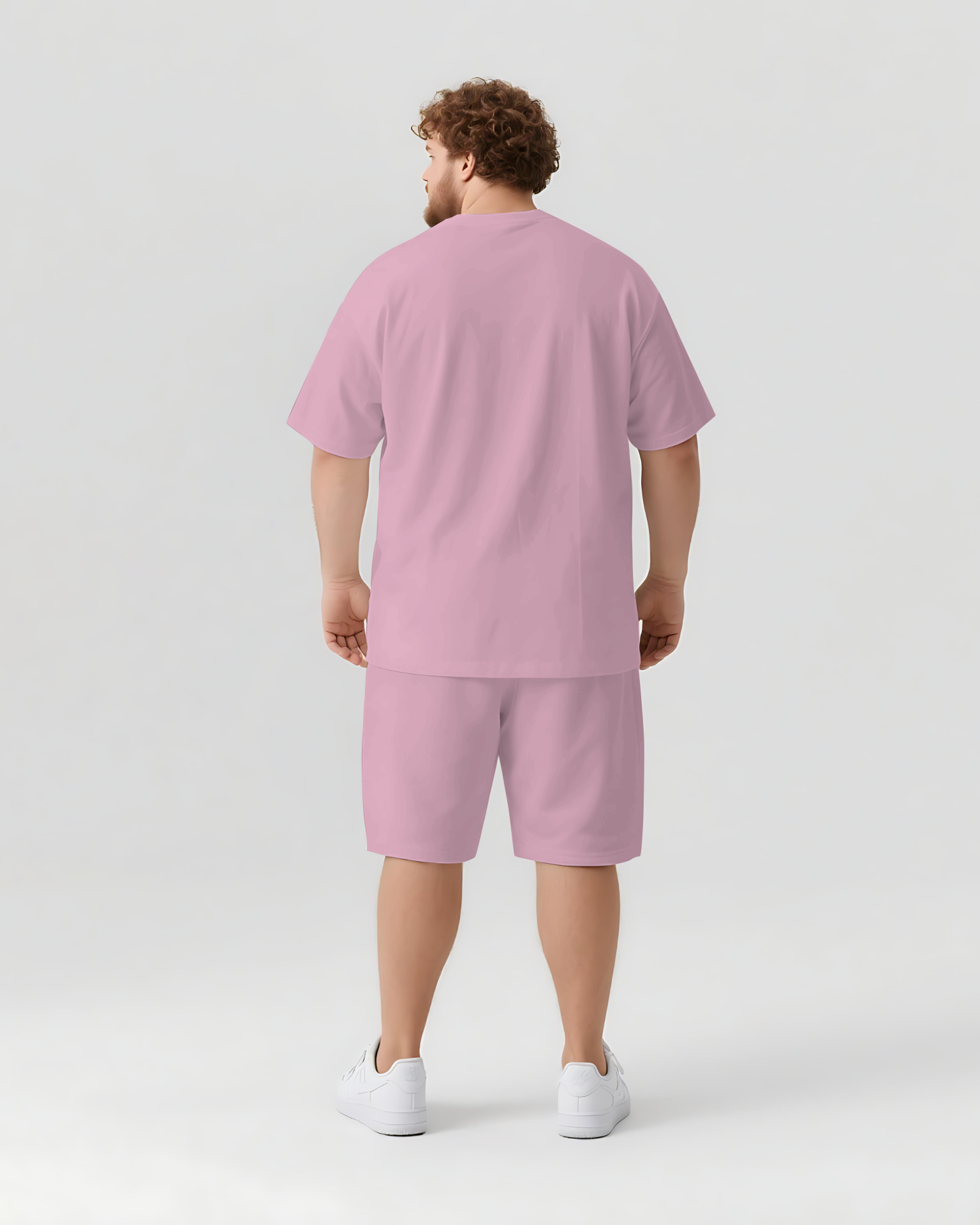 Never Give Up On Yourself Men's Big and Tall Simple Lettering Short Sleeve T-shirt Shorts Set