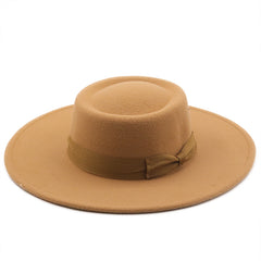 Multicolor Autumn/Winter Wool Big Brim Jazz Hat