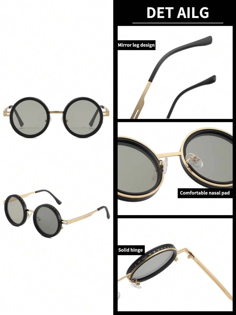 ND 9 - Level Adjustable Dimming Sunglasses, Infinite Rotation Filter, Retro Personalized Polarized Sunglasses, Steampunk Style