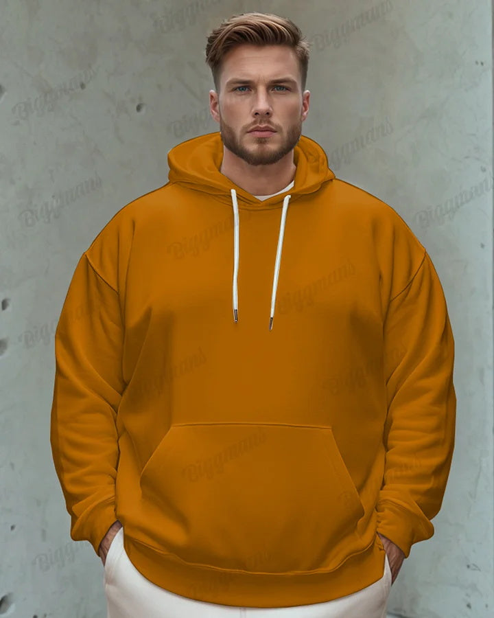 Men's Classic Casual Plus Size Solid Color Hoodie