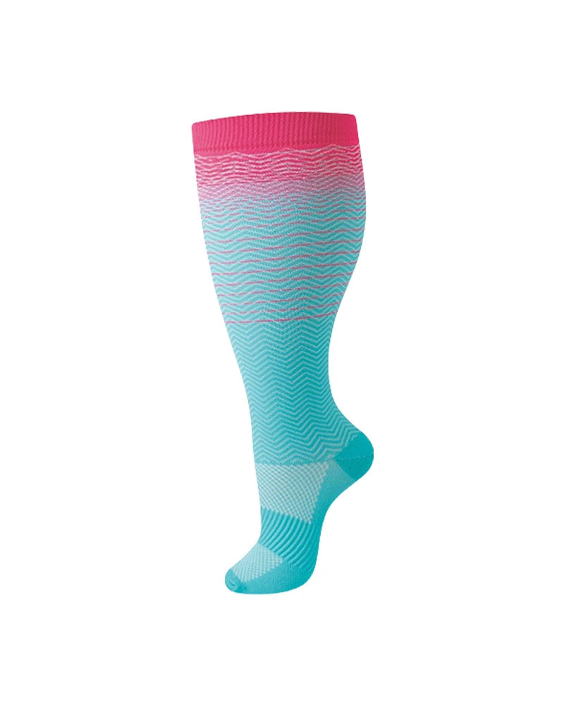 2XL-7XL Colorful Striped Running Fitness Compression Socks,For Obese Men And Women Sports Socks