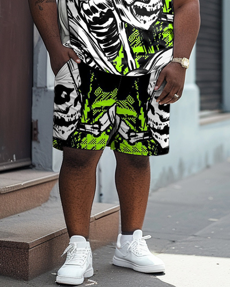 Poster Skull Print Large Men's Plus-Size Set
