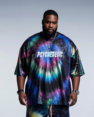 Big Boy Street Fashion Black Gradient Print Short Sleeve T-Shirt Shorts Suit