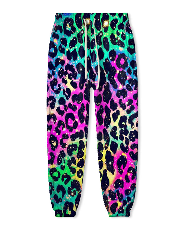 Women's Plus Size Sexy Multicolor Leopard Print Hoodie Set (Pack of Two)
