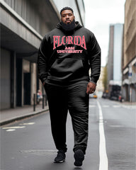 Men's Plus Size Florida A&M University Style Hoodie and Sweatpants Two Piece Set