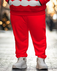Men's Christmas Santa Cosplay Big and Tall Hoodie Sweatpants 2-Piece Set