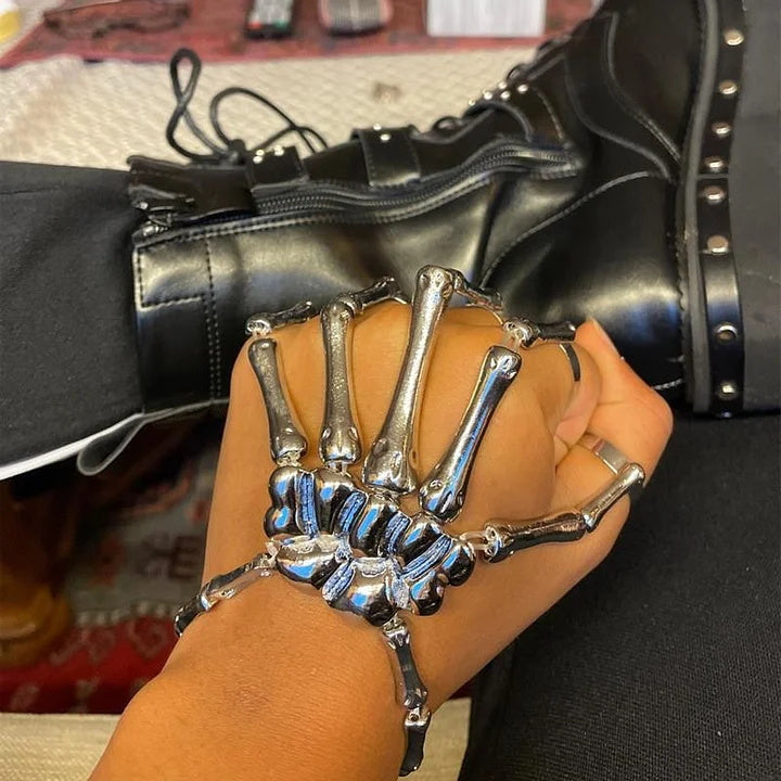 Retro Punk Ghost Hand Skull Mitten Bracelet