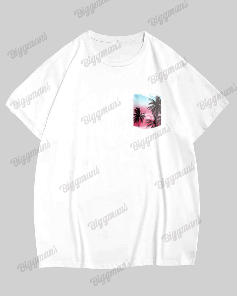 Couples Romantic Hawaiian Short Sleeve T-Shirt Shorts Suit Large