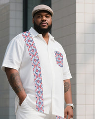 Big Boy Must-Have 2025 Popular Striped Short Sleeve Shirt Trousers Suit