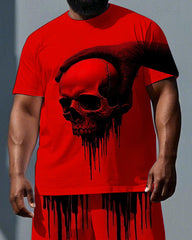 Real Ones Wear Bones Big & Tall Men's Bold Skull Print Short Sleeve T-shirt 2-Piece Summer Set