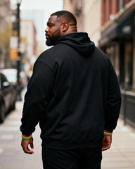 Big & Tall Men's "clenched Fist ECG Green Yellow Red Contrast" Equality Is Greater Than Differences "printed Hoodie