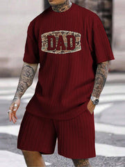 Camouflage DAD Letter Print Texture Large Size Holiday Suit