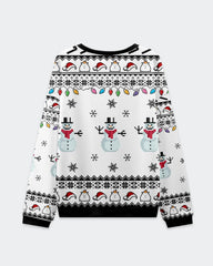 Big & Tall Men's Christmas Capybara Graffiti-Print Crewneck Ugly Sweater