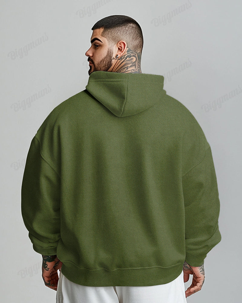 Cotton-Double Bone Love Pattern Printed Men's Loose Oversized Hoodie