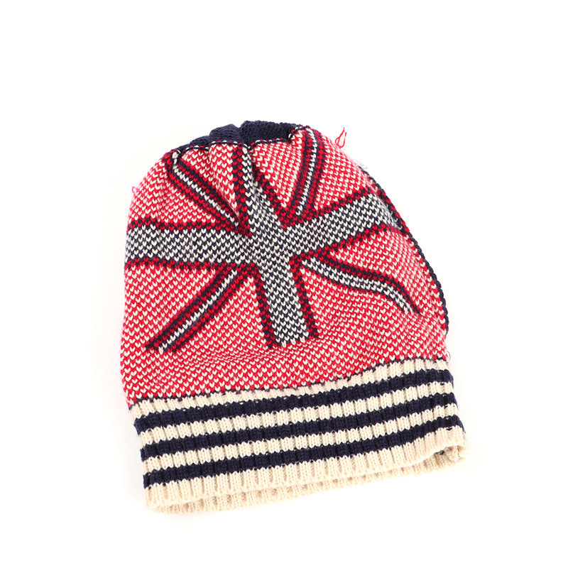 Rice Flag Star Striped Knitted Hat For Men And Women