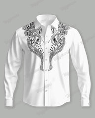 Men's Big and Tall Western Cowboy Long Sleeve Shirt