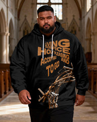 Big & Tall Men's Living Sacrifice Scripture Briar Crown Printed Hoodie