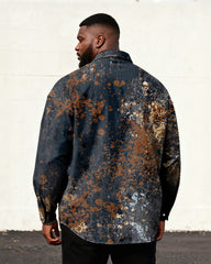 Big & Tall Men's Vintage Paisley Print Long Sleeve Shirt