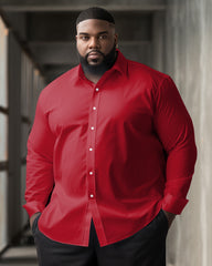 Men's Classic Casual Plus Size Solid Color Long Sleeve Lapel Shirt