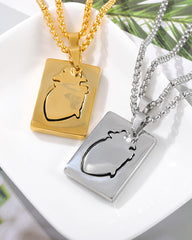 Heart Shape Bead Chain Rock Style Couple Necklace