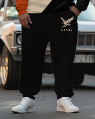 Men's Big & Tall Simple Colorblock Flying Eagle Sweatshirt 2-Piece Set