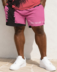 Big & Tall Men's Coconut PARADISE Letter Print Tank Top Shorts Set