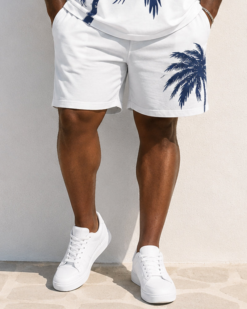 Big & Tall Men's Coconut Holiday Print Tank Top Shorts Set