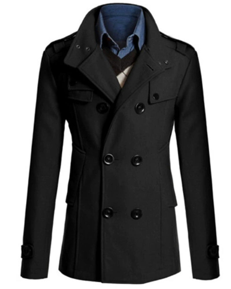 Big & Tall Men's Slim Fit Long Woolen Trench Coat M-4XL